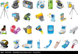 相機(jī)電話交卷等電子產(chǎn)品圖案AI素材免費下載 編號4001068